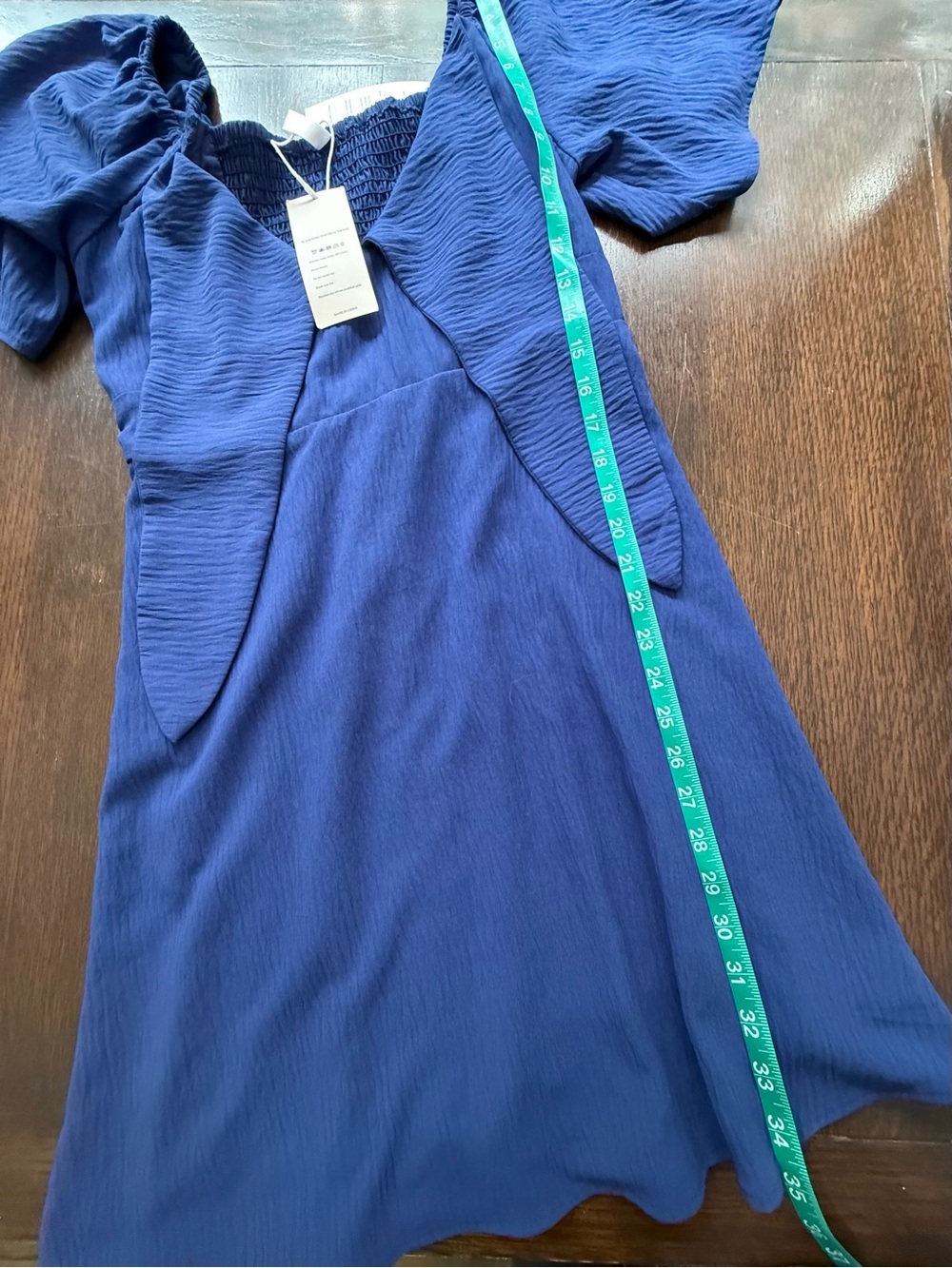 NWT Dokotoo Tie-Front Midi Dress in Navy Blue with Flutter Sleeves size M - Picture 2 of 10